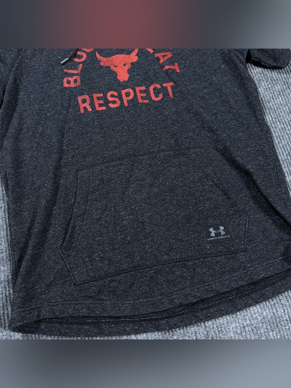 Under Armour Project Rock Hoodie Mens 2XL Gray Short Sleeve Sweatshirt 1326409 - Picture 3 of 9
